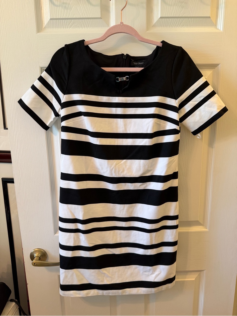 White House Black Market Black and White Striped Mini Dress